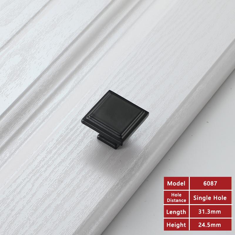 WV Square Matte Black American-style Kitchen Cabinet Handle 128mm Drawer Black Cabinet Wardrobe 7-Character Solid Pulls 287