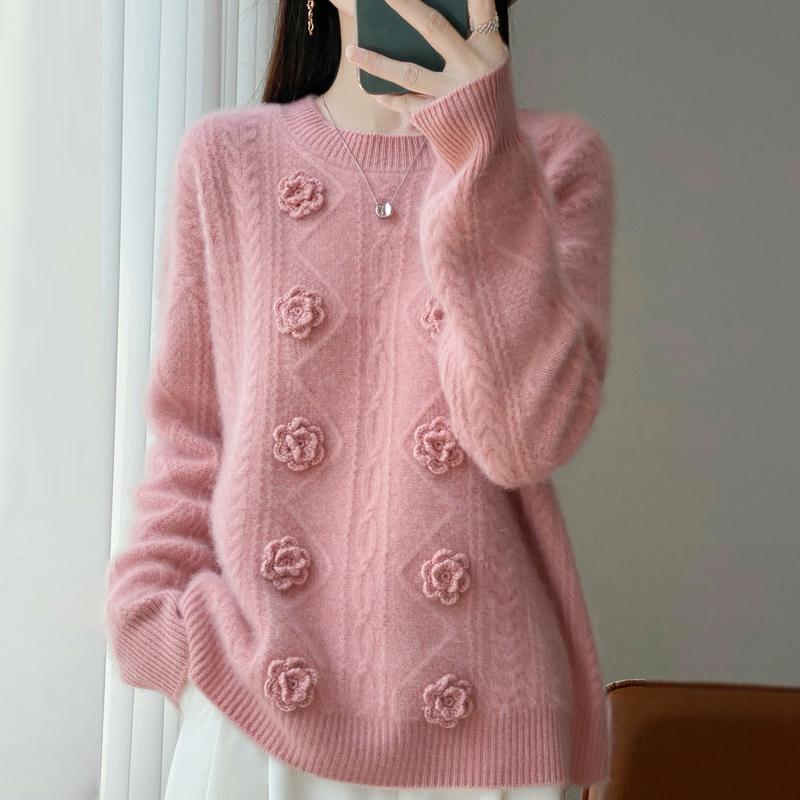 Women Sweater 100% Wool MODERN NEW SAGA O-neck Knit Pullover Thick Winter Jumpers Female Knit Tops