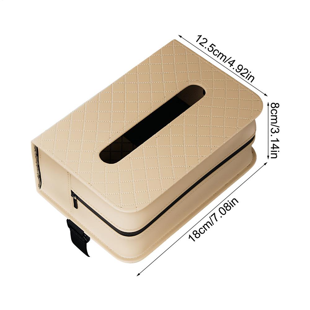 

Car Napkin Holder With Elastic Bands Large PU Leather Napkin Dispenser Tissue Box Holder For Home Kitchen Offices Table Bedside бежевий