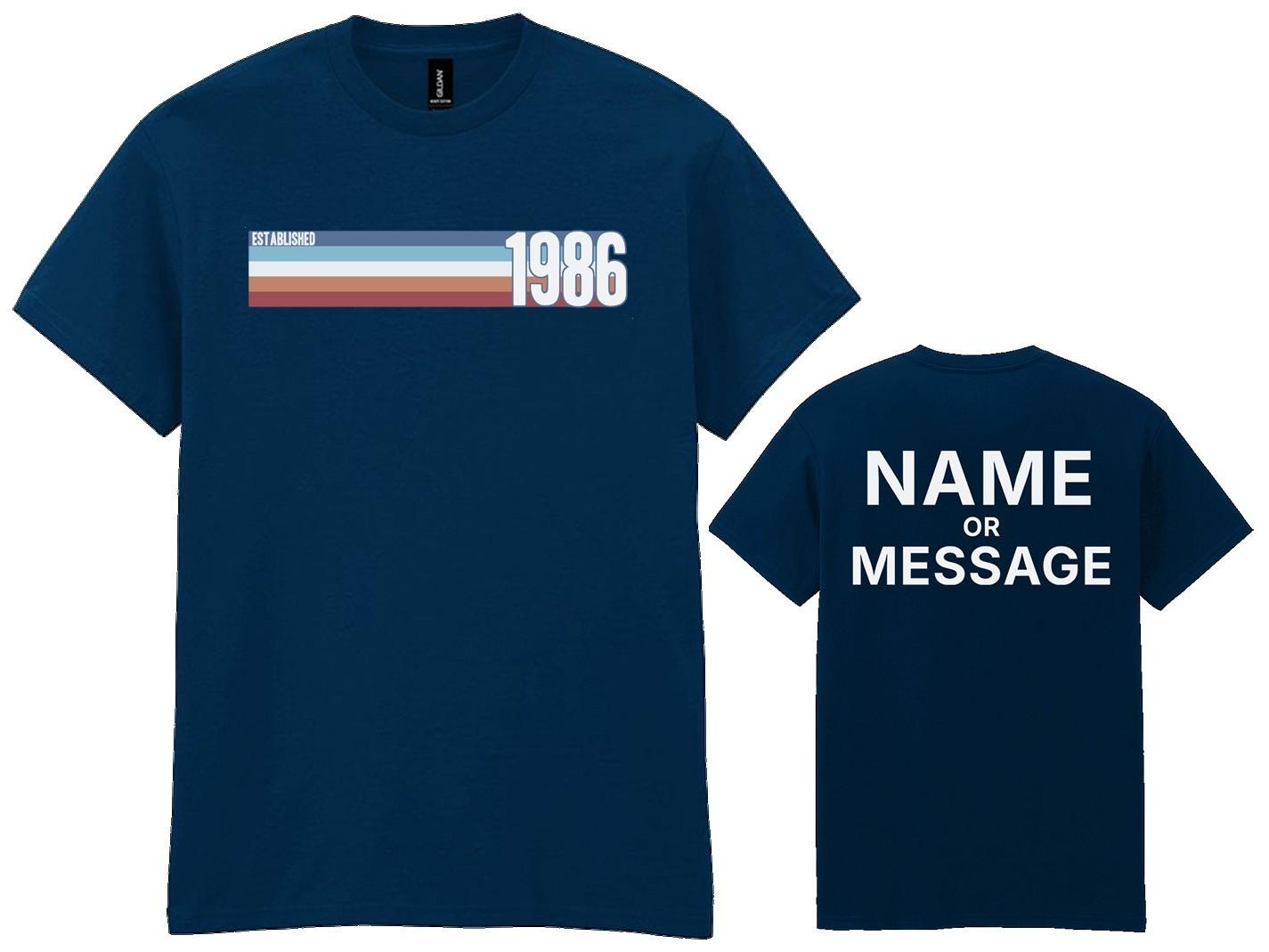 Personalised 40th Birthday T Shirt 1986 Mens Vintage Turning 40 Custom Gift S