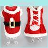 Festive Red Pet Christmas Costume Santa Outfit For Dogs Soft Acrylic Fabric