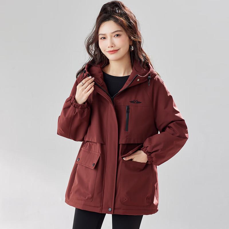 TERRE BLEUE Women's Plush Hooded Padded Jacket