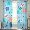 Dinosaur Flowers Leaves Lines Sheer Curtains For Living Room Bedroom Kids Room Tulle Window Treatment Drapes