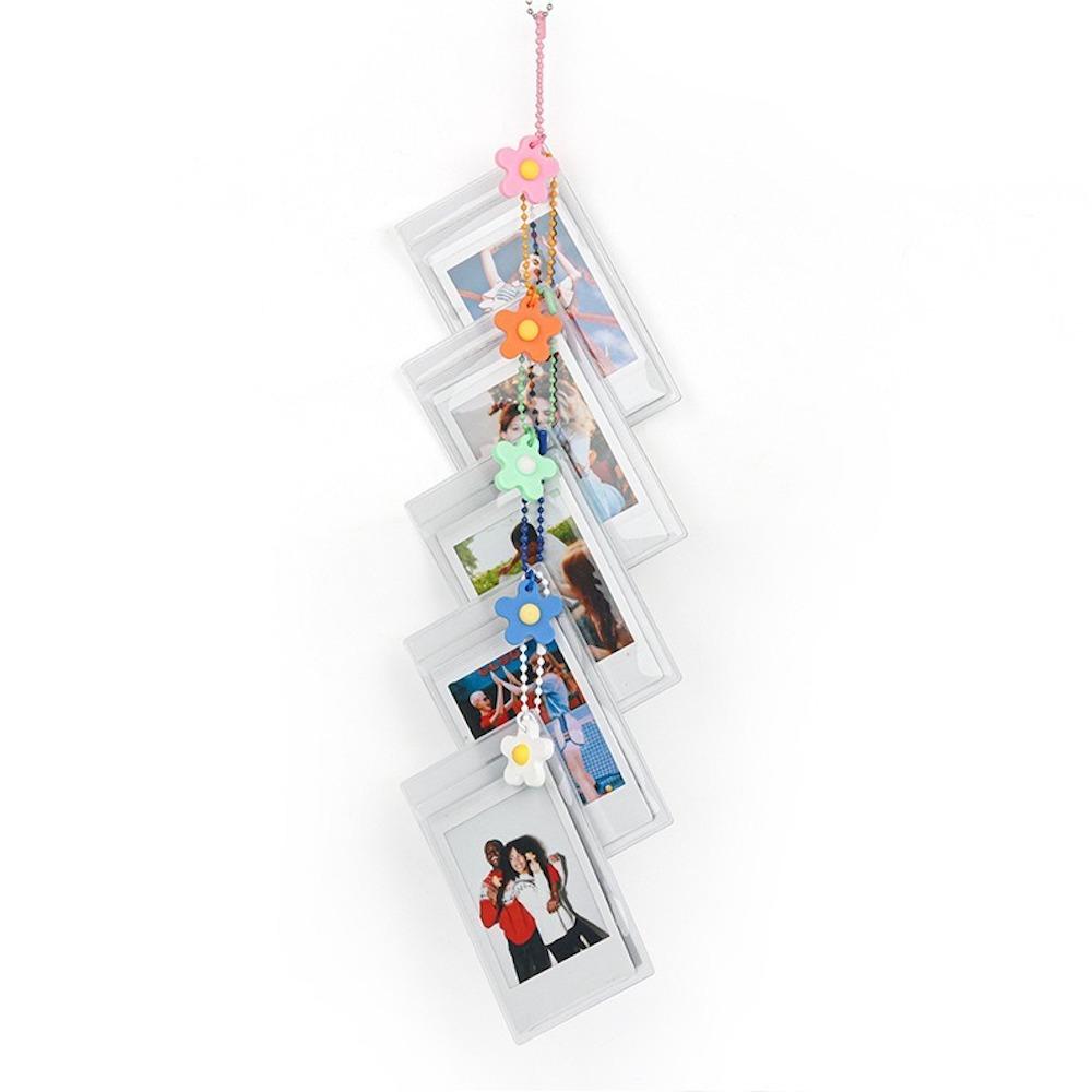 [Film Lab] [Set of 5pcs] Transparent Photo Case for Instax Mini Photo with Flower Clip CAC14