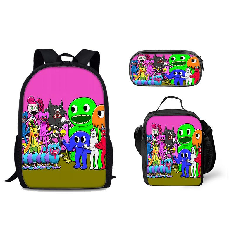 Garten of Bamban Klasse Garten Grund- und Sekundarschüler Rucksack Umhängetasche Federtasche Umhängetasche Dreiteiliges Set