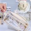 Large Capacity Transparent Pencil Bag Aesthetic School Cases Kawaii Stationery Holder Bag Pen Case Students School Supplies