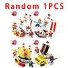 1-4PCS One Piece Thousand Sunny Building Blocks Anime Going Merry Ship Assembly Model Micro Bricks Figures For Children Gift