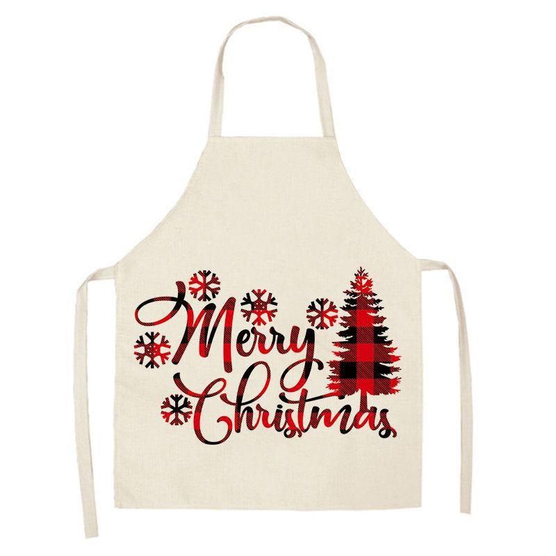 Christmas Apron New Creative Printed Polyester Apron Holiday Decoration Party Home Kitchen Anti-fouling Apron