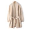 Autumn-Winter Cashmere Knit Women's Long Sleeve Loose Cardigan with Belt