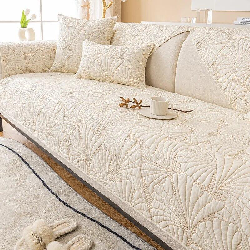 Cotton Sofa Mat Modern Homestay Anti Slip Jacquard Sofa Cover All-season Universal Cloth Cover