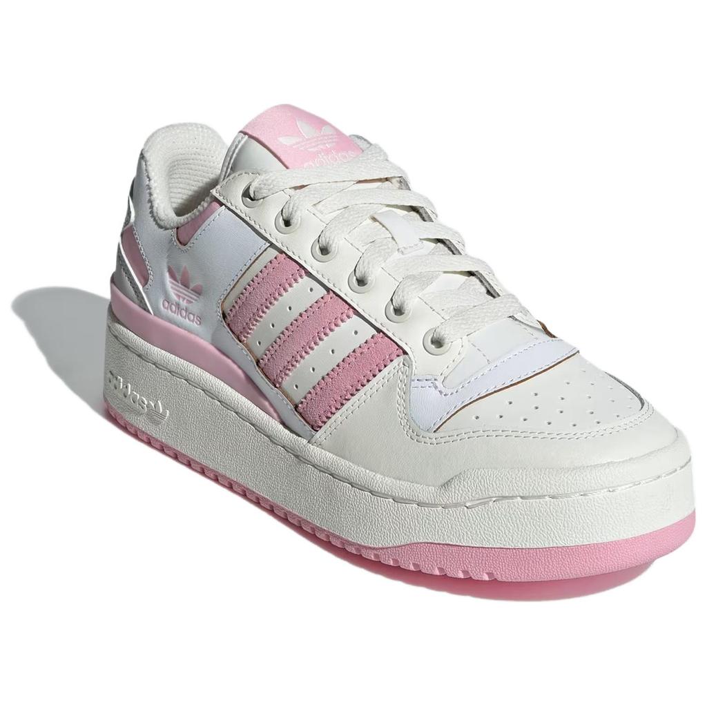 Adidas Originals Forum Bold Stripes Comfortable Versatile Low-Top Skate Shoes Women Sneakers White Pink ID0404