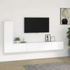 Exclusive House - 3-piece White Engineered Wood TV Furniture Set