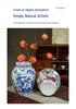 Antique Blue and White Hand-Painted Ceramic Flower Arrangement Vase