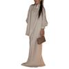 Women's Spring/Summer 2025 Fashion: Turn-Down Collar Loose Shirt & High Waist Midi Skirt Set
