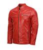 Motorrad Biker Bekleidung Herren Stilvolle Handgefertigte Echte Leder Rote Jacke Lammfell