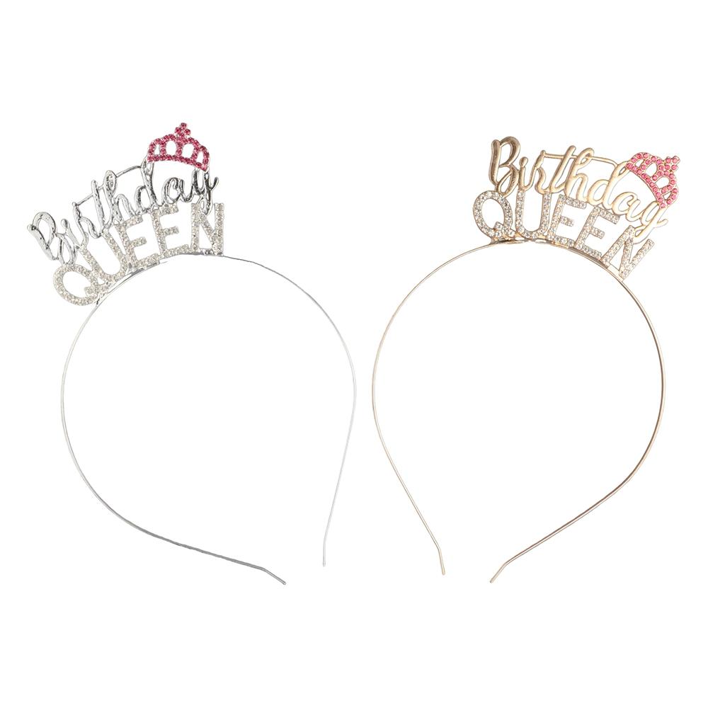 Gift Letter Zinc Zinc Alloy Tiara Crown Birthday Hair Hoop Birthday Queen Headband Female Jewelry