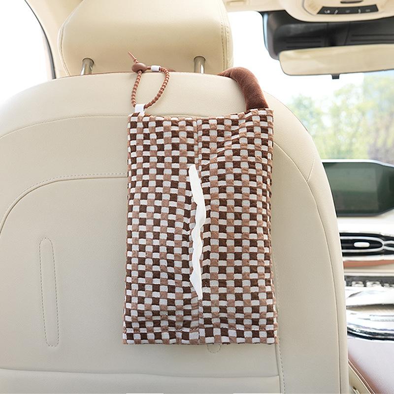 Cute Cream Style Diy Fabric Hanging Car Tissue Box Home Use