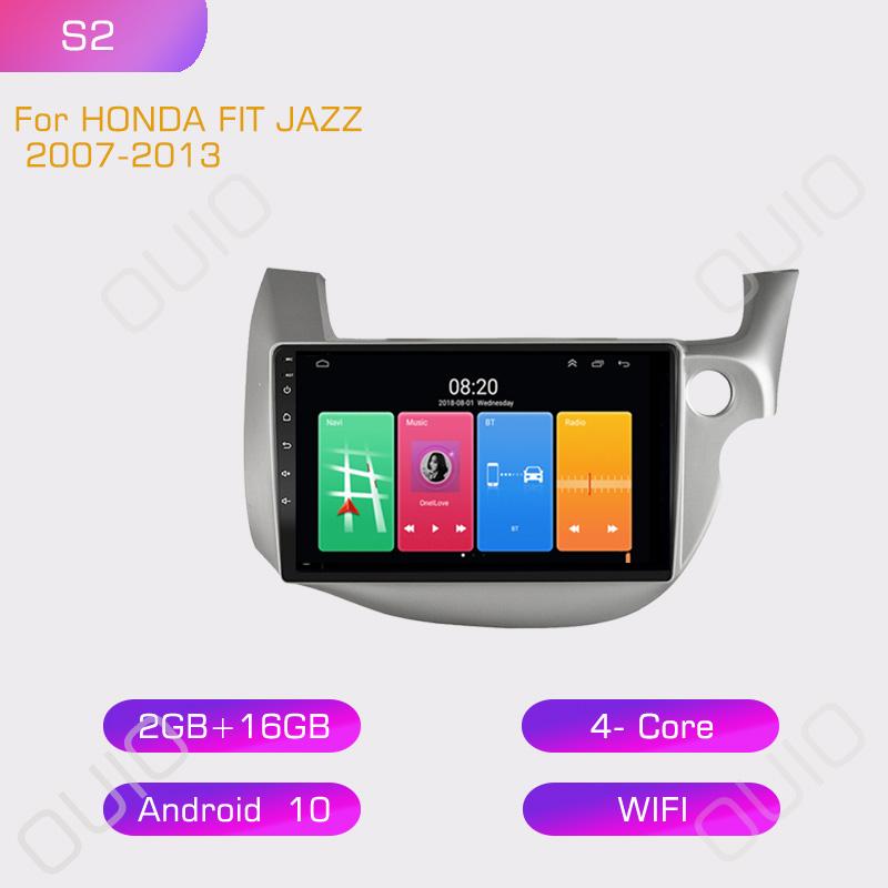 2din 8G+128G 10 inch HD IPS Car Radio Multimedia Player Carplay Auto GPS Navigation DSP BT NO DVD For HONDA FIT JAZZ 2007-2013
