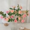 Artificial Rose Flowers for Flower Arrangement Faux Silk Rose Bouquet with 5 Heads Blooms for Parties Wedding Home Table Centerpiece