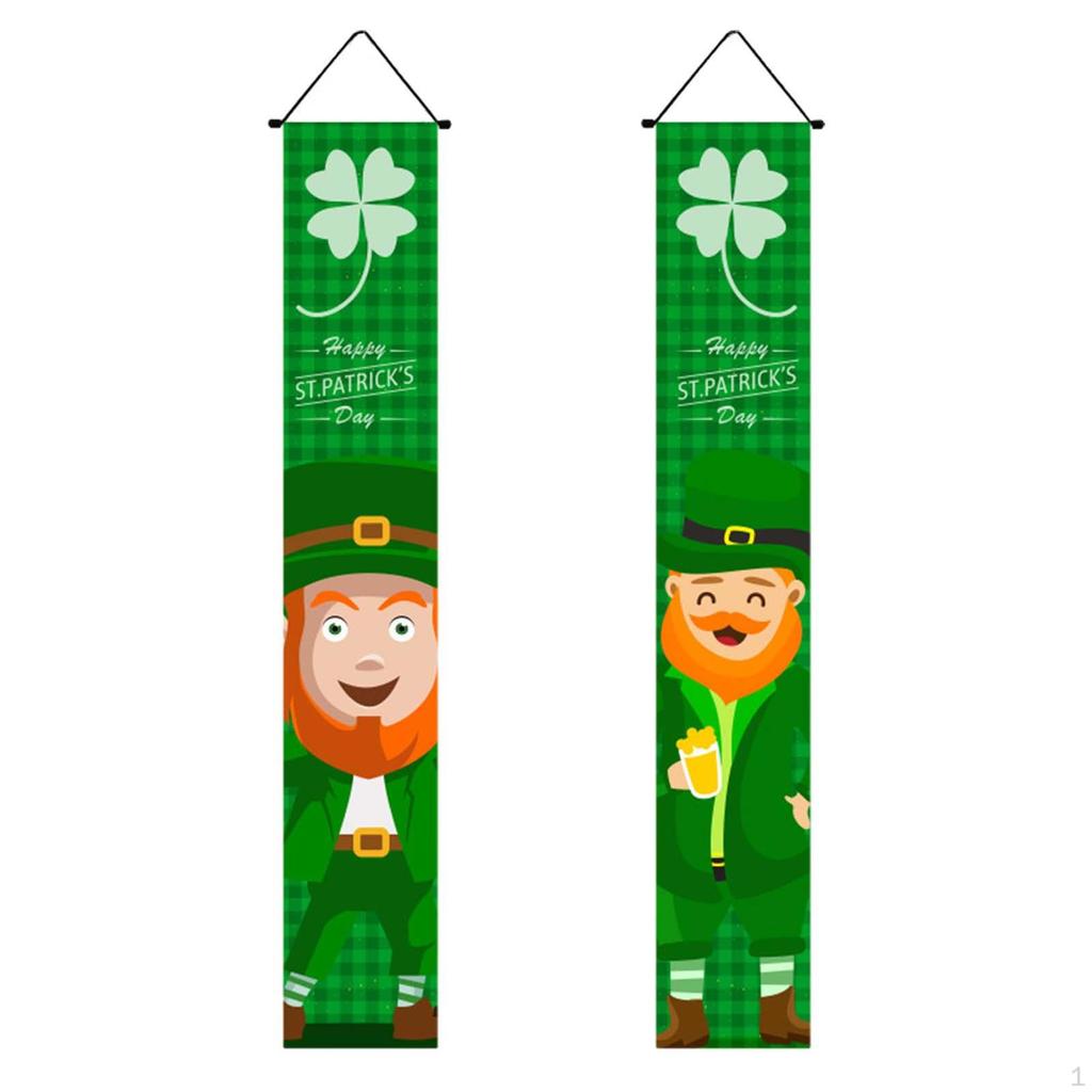 Easter Porch Sign, Saints Day Decoration, Green Polyester Coupls, Door Banner for Party