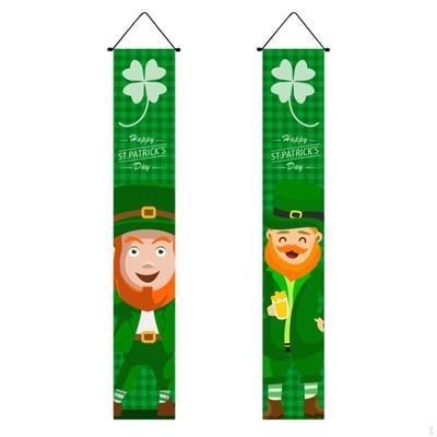 Easter Porch Sign, Saints Day Decoration, Green Polyester Coupls, Door Banner for Party