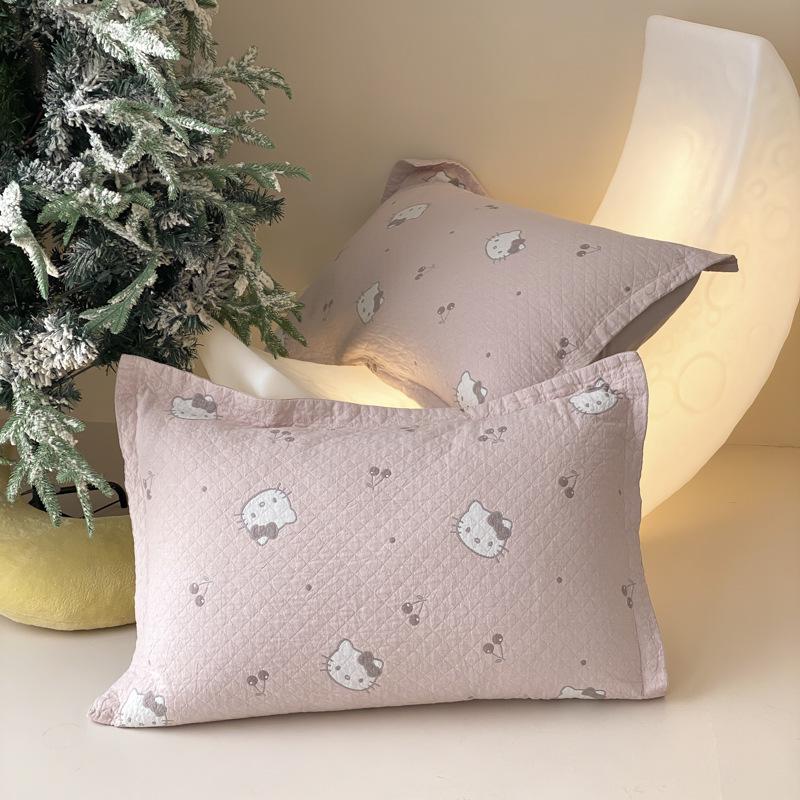Cartoon Cotton Jacquard Pillowcase Set: 4-Layer Gauze, Soft, Breathable, Universal for All Seasons (Set of 2)