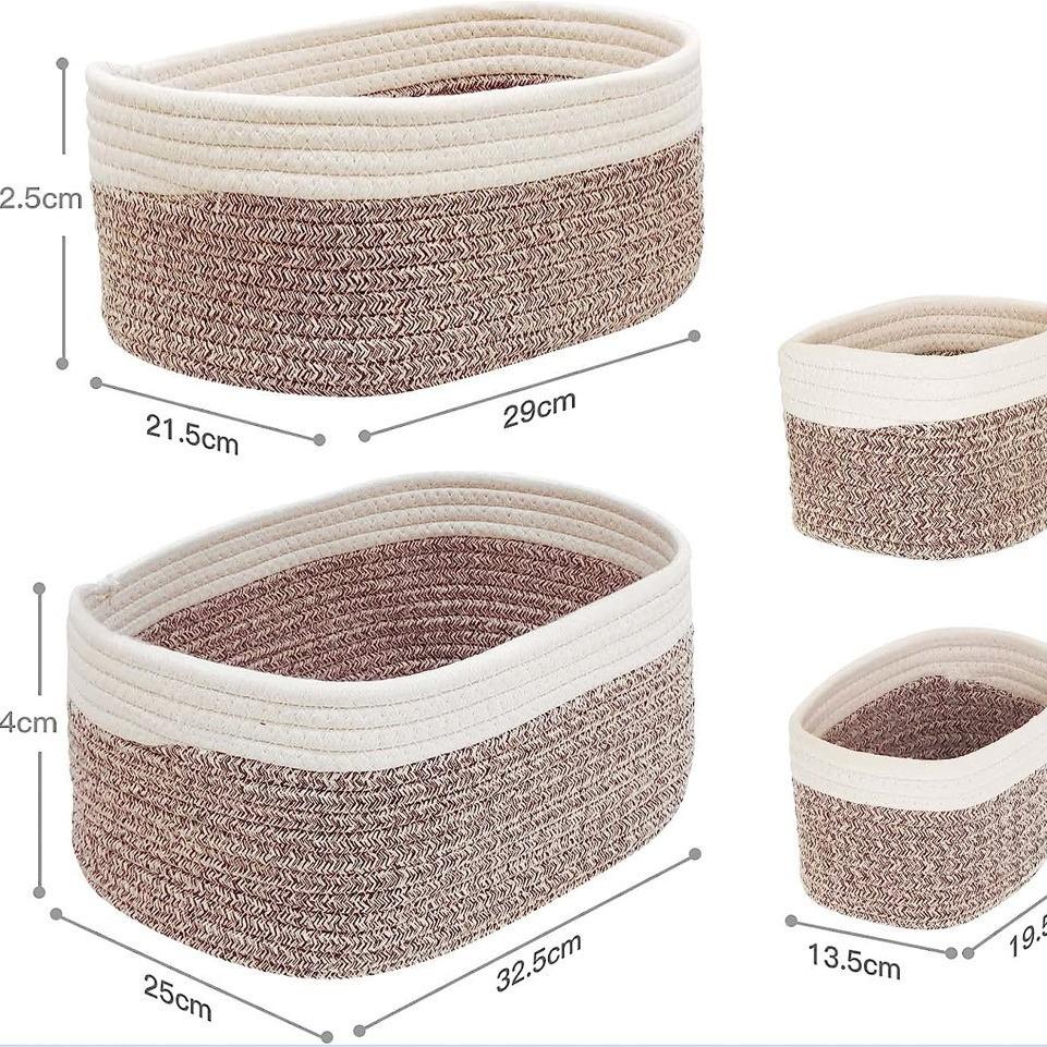 Large Cotton Rope Woven Storage Basket for Toys, Clothes, and Sundries