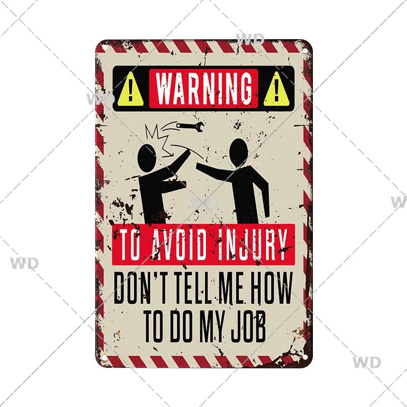 Retro Waarschuwing Metalen Bord Gevaar Vintage Plaquette Metaal Voorzichtigheid Blik Poster Metalen Plaat voor Garage Park Huis Man Cave Wanddecoratie