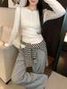 Women's Slim Fit Round Neck Long Sleeve White T-Shirt - Autumn/Winter 2025