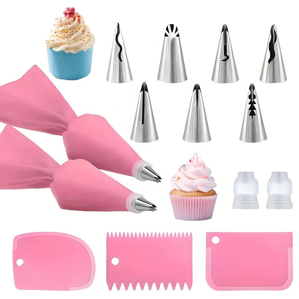 Set di Decorazione per Torte da 120 Pezzi: Sac à poche, Raschietto per crema, Attrezzi da forno
