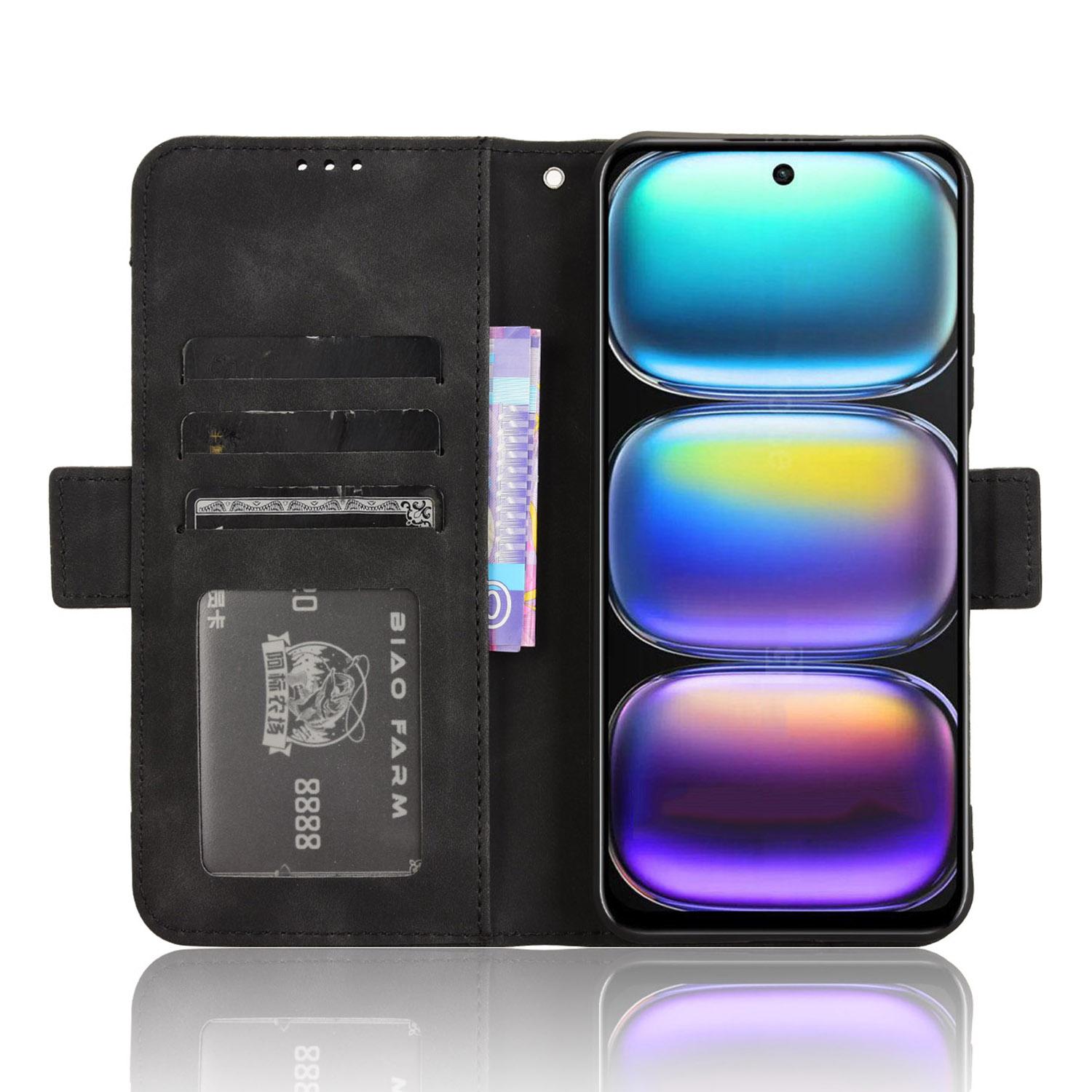 

For Infinix Hot 50 4G Leather Case Phone Wallet Cover with Multiple Card Slots Brown