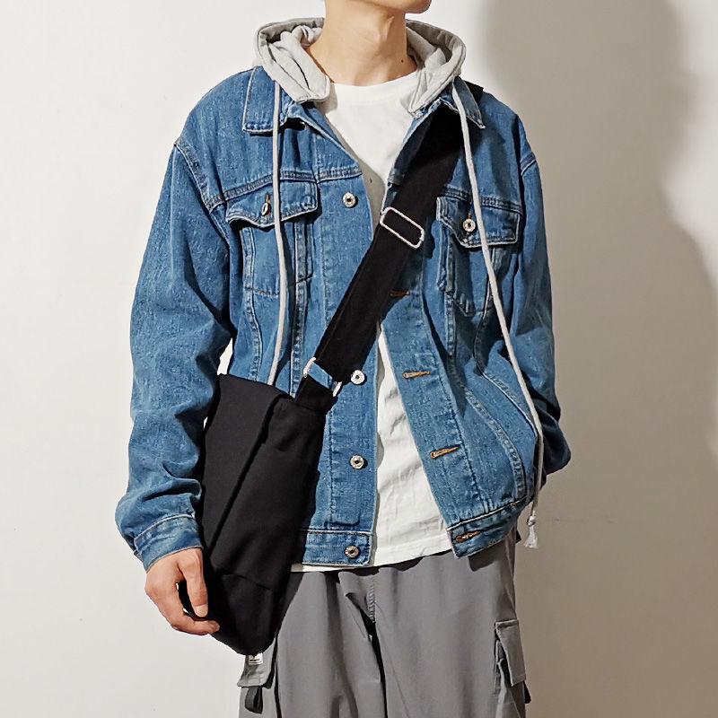 

Минималистичная мужская холщовая сумка кроссбоди и на плечо Харадзюку - Универсальный, вместительный студенческий рюкзак/сумка-мессенджер