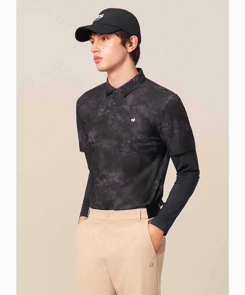 LECOQ GOLF Men'S Cooling Layered Long Sleeve T-Shirt _Blck Gr221Mtl41