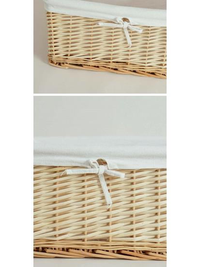 Woven Bamboo Fabric Storage Basket for Snacks and Sundries