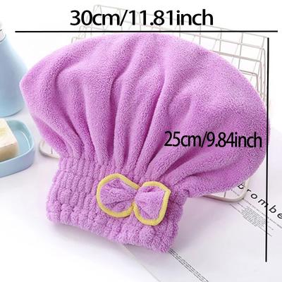 1 ks Ručníky na sušení vlasů z mikrovlákna Obal na hlavu s mašlí Sprchová čepice Vlasový turban HairWrap Koupací čepice pro kudrnaté dlouhé mokré vlasy Dárek