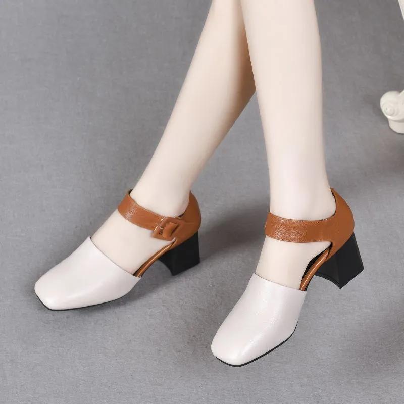 Women Fashion Sweet Light Weight High Quality Slip On Anti Skid Office Career Work Shoes Lady Beige Party Shoes Ab517