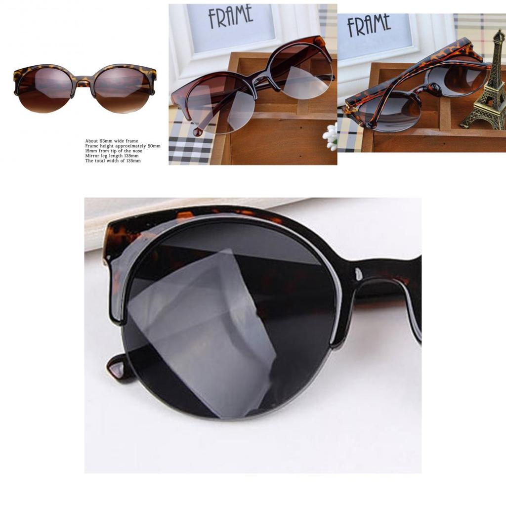 Stylish Semi-circular Frame Sunglasses Retro Cat Eye Women Sunglasses With Uv400 Protection
