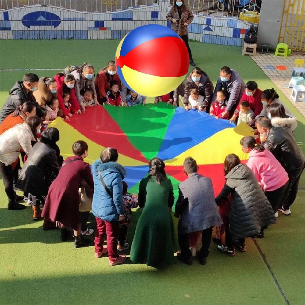 Outdoor Grass Entertainment Thickened Three-color Inflatable Toys Color Ball Kindergarten Parent-child Game Environmental Protection Big Football