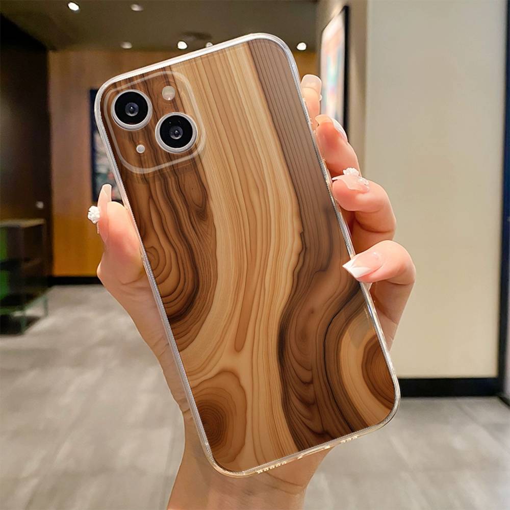 Natural Wood   Phone Case For iPhone 17 16e 16 15 14 13 12 11mini Pro Max X XR XSMAX 8 7 Air Plus Soft Cover