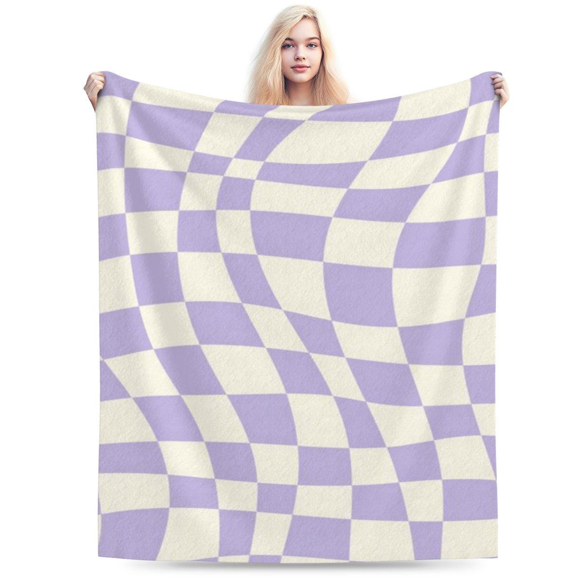 Soft Purple Warp Checked Pattern Personalized Comfortable Decorate Home An UltraSoft Micro Fleece Blanket 75x100cm