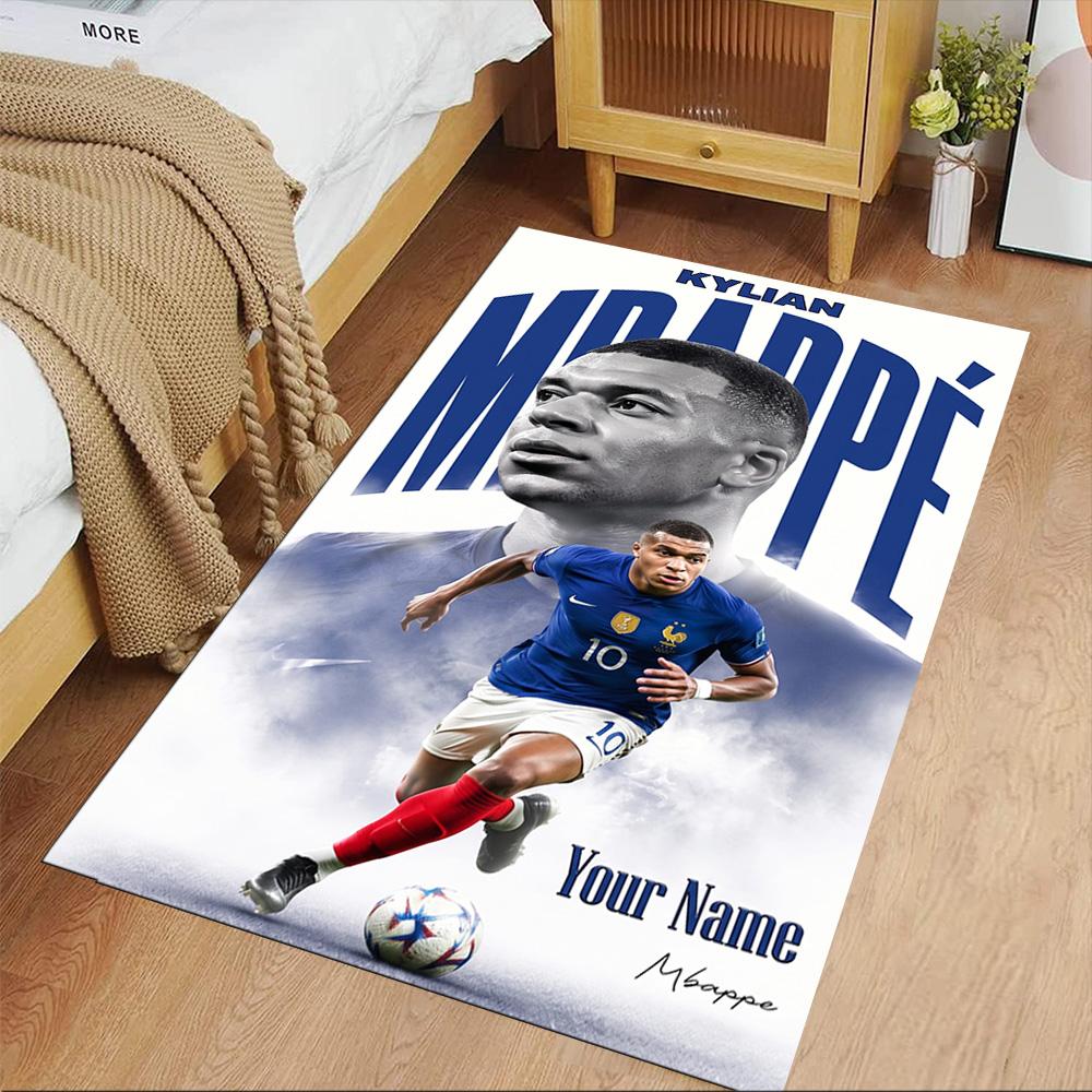 Mbappé Customize Text Floor Rug Office Rug Suitable for Study Room Bedrooms Hallway Decorate Room Anti-slip Rug Decorate Offices