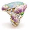 High-End Oil Drop Painted Butterfly Ring Women'S Foreign Gas Diamond High-End Ring