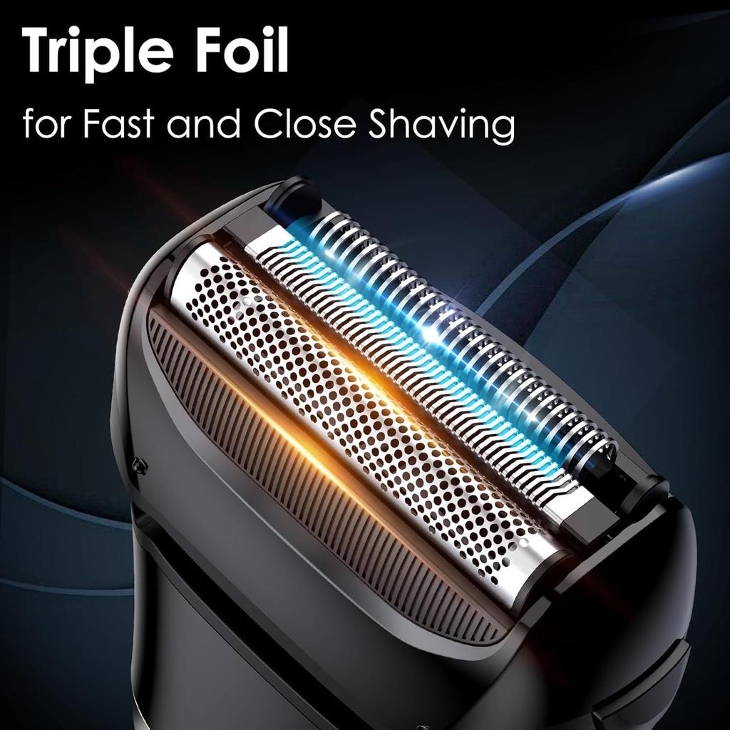 Electric Shaver For Men Rechargeable Shaving Razors Trimmer Machine Waterproof Foil Shaver with LED Display for Beard Trimming
