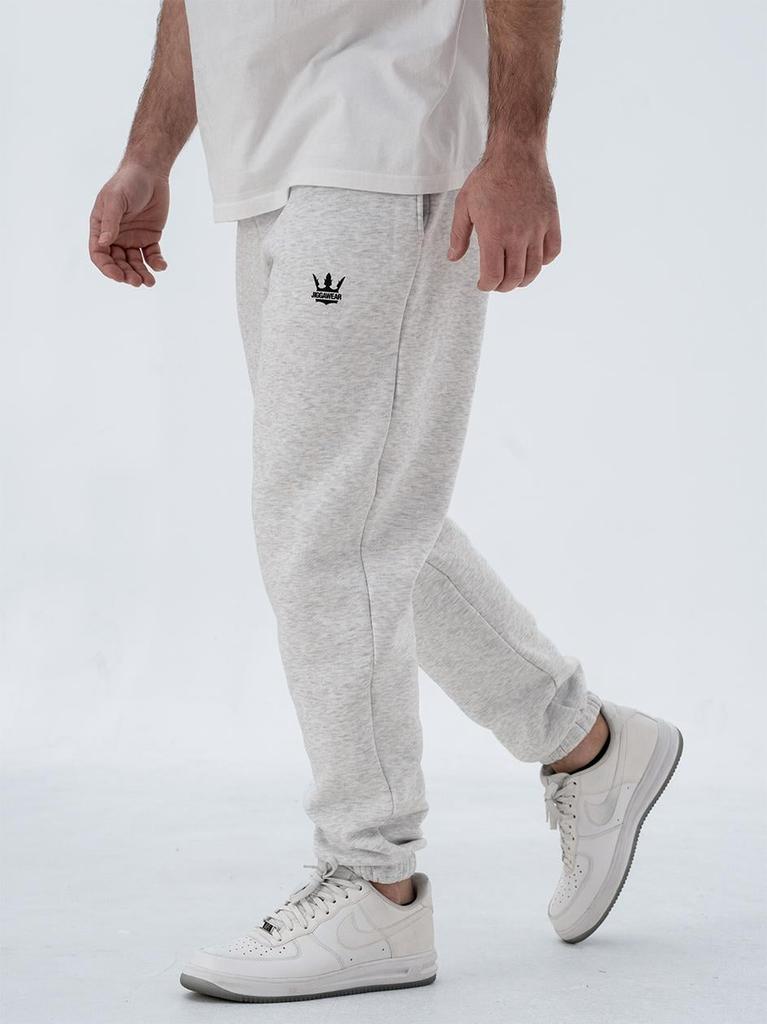 Jigga Wear Small Crown Men's Light Gray/Black Sweatpants M