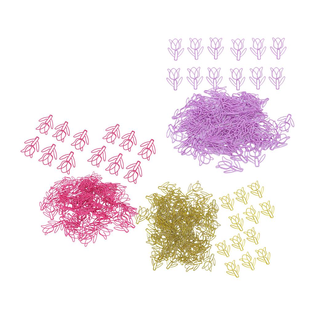 80Pcs Flower Shaped Paper Clips Bulk Mini Colored Bookmarks Clamp with Transparent Box School Suppli