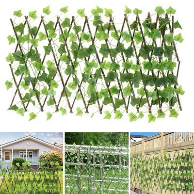 Neuer Garten-Screening-Expanding-Spalier-Sichtschutz-Hecke Künstliche Faux-Efeu-Blätter Holzzaun für Gartengebäude