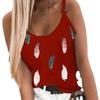 Summer Sleeveless Feather Printed Loose Women Tank Tops Fashion Plus Size Casual Vest Simple Office Ladies Blouse Female Camisole Women's Clothing