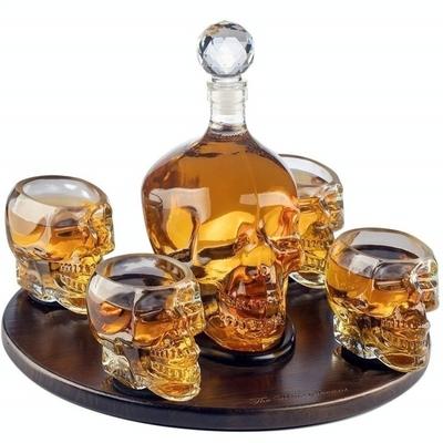Carafe à vin en verre soufflé à la bouche et tasse à vin en forme de crâne en cristal