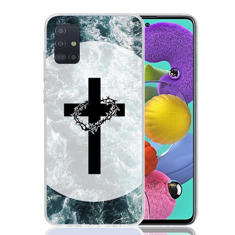 God Jesus Pray Cross Case Phone Cover for Samsung Galaxy A52 A51 A50 A42 A32 A22 A12 A02S A72 A71 A70 A41 A31 A21S A40 A30S A20E