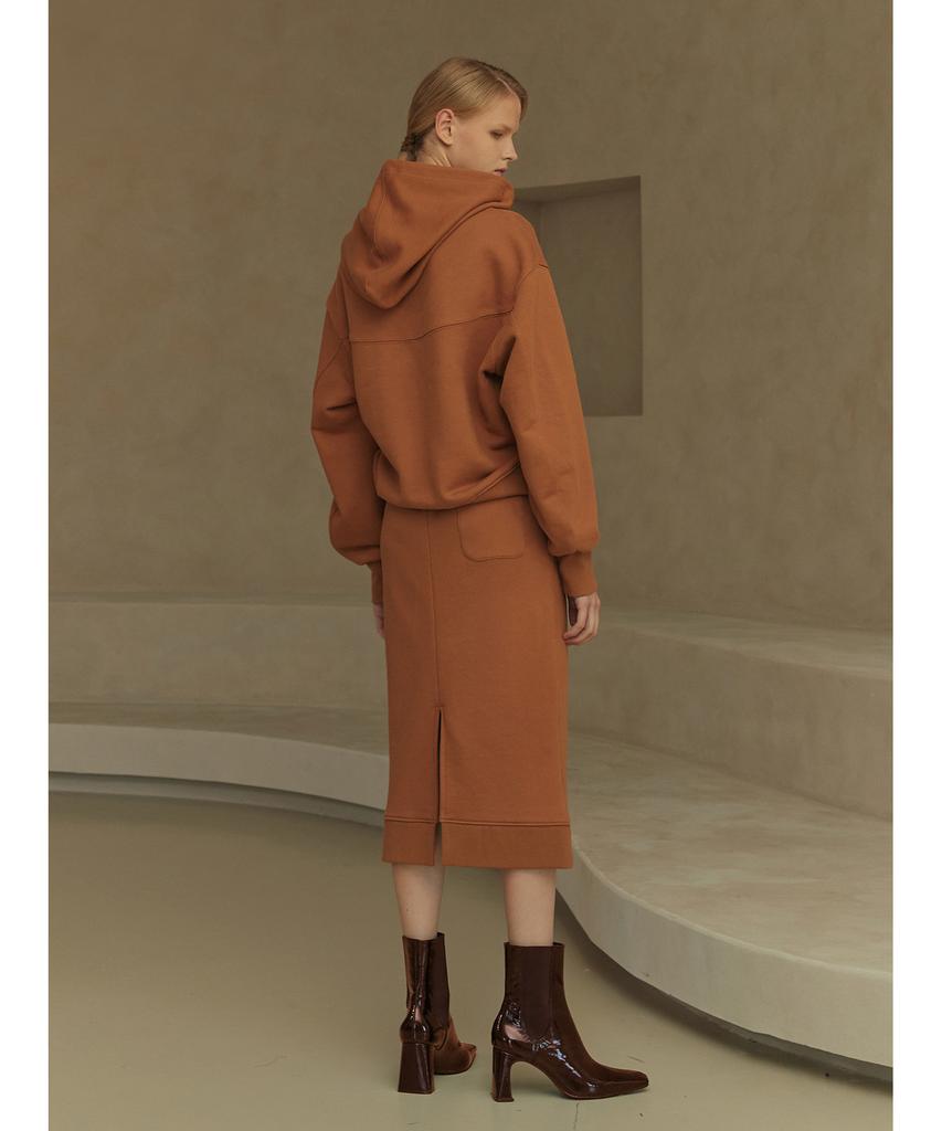Myue Leafy Jersey Skirt - Camel